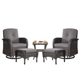 Swivel Glider Chairs Set with Side Table and Ottoman, NDS Series - Belord
