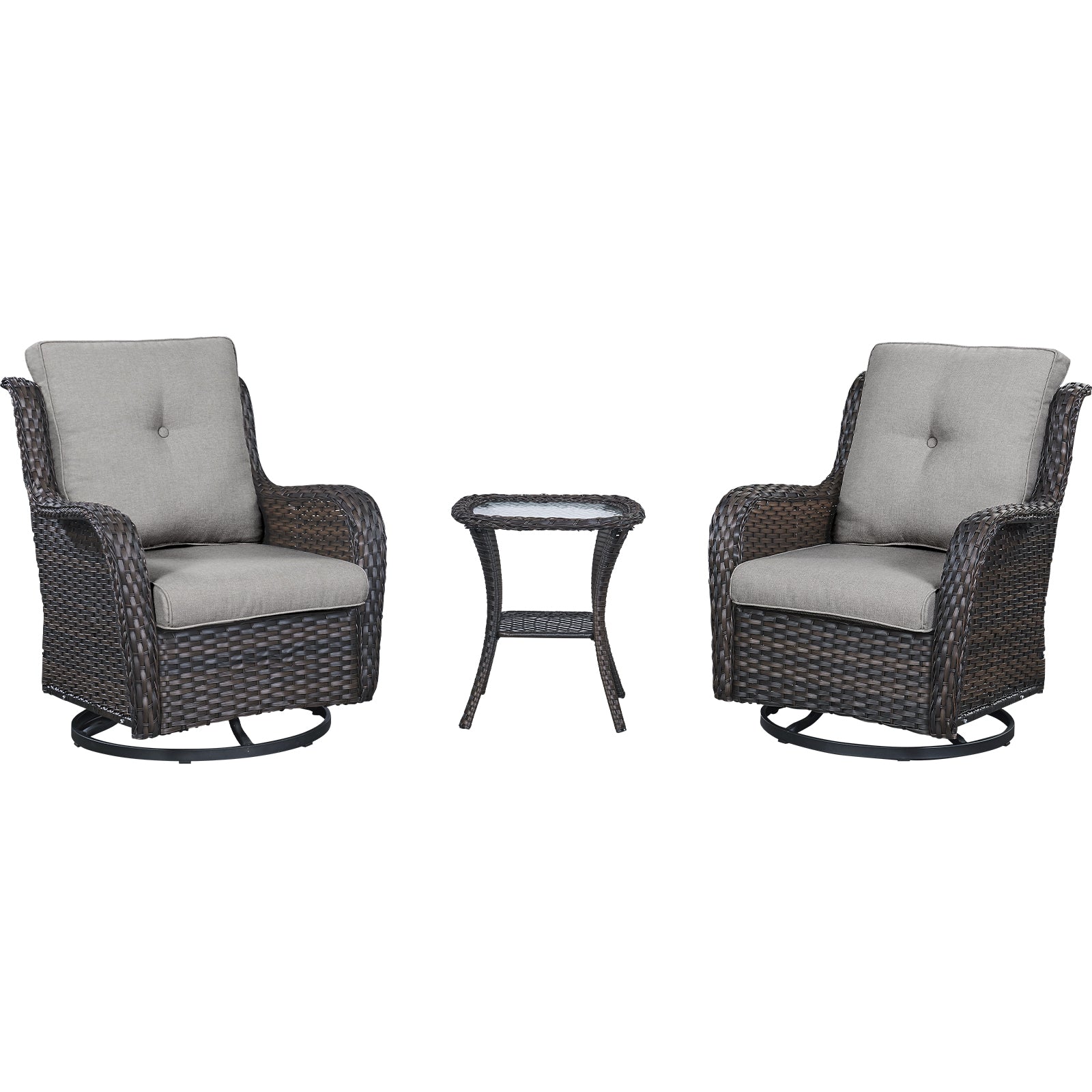 Save 60% - Swivel Glider Chairs Set with Side Table, NTC Series - Belord