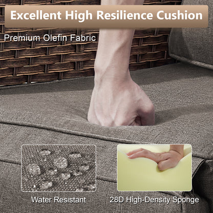 Premium 4-Piece Wicker Rocking Recliner Chair Set with Adjustable Backrest & Footrest, Cushioned PE Rattan Patio Lounge Chairs, NDS Series