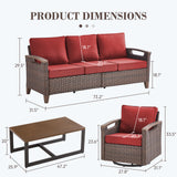 Luxury 4-Piece Patio Furniture Set with Swivel Chairs & Coffee Table - BBR Series - Belord