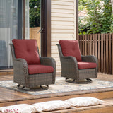 Save 60% - Outdoor 2PC PE Rattan Swivel Glider Chairs, NTC Series - Belord