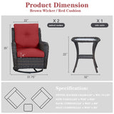 Save 60% - Swivel Glider Chairs Set with Side Table, NTC Series - Belord