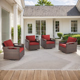 Luxury 4-Piece Patio Furniture Set with Swivel Rocking Chairs - Heavy Duty All-Weather PE Wicker, BBR Series - Belord