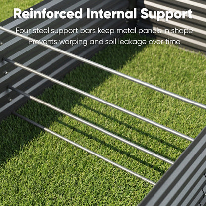 8x4x2ft Deep Galvanized Raised Garden Bed, Outdoor Metal Planter with 479 Gallon Soil Capacity