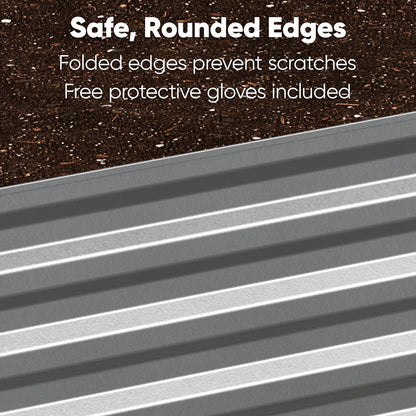 8x4x2ft Deep Galvanized Raised Garden Bed, Outdoor Metal Planter with 479 Gallon Soil Capacity