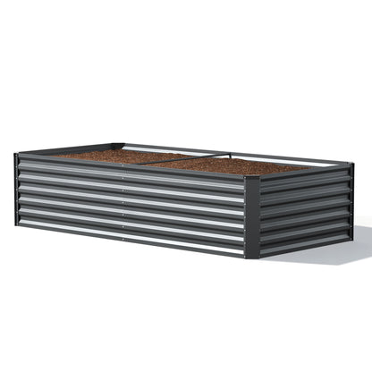 6x3x2ft Galvanized Raised Garden Bed, Outdoor Metal Planter Box with 269 Gallon Capacity for Vegetables, Herbs & Flowers