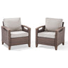 BBR Series 2-Piece Patio Chairs - PE Wicker with Thick Cushions & Metal Frame - Belord