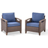 BBR Series 2-Piece Patio Chairs - PE Wicker with Thick Cushions & Metal Frame - Belord