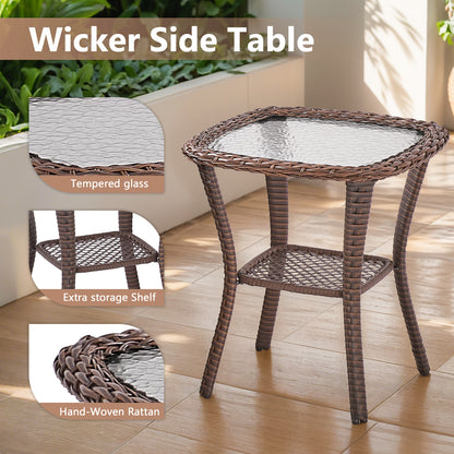 7-Piece Premium Patio Furniture Set with Fire Pit, 3-Seat Sofa, Swivel Chairs & Ottomans, All-Weather Wicker for Backyard & Deck