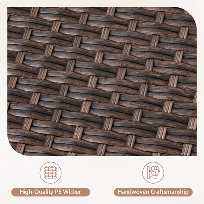 7-Piece Premium Patio Furniture Set with Fire Pit, 3-Seat Sofa, Swivel Chairs & Ottomans, All-Weather Wicker for Backyard & Deck