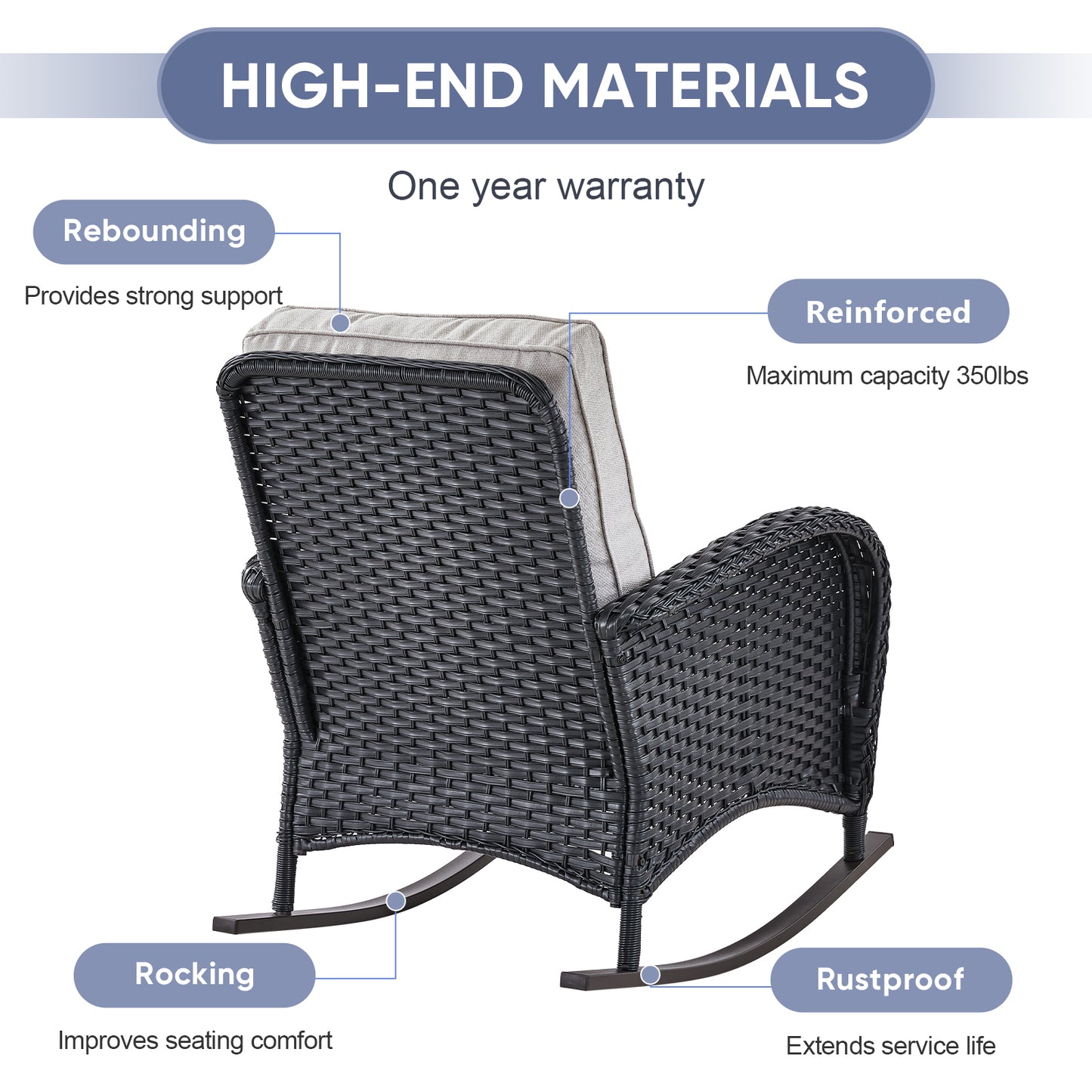 Outdoor Cozy Retreat: 8PC Set with Glider Loveseat, Swivel & Rocking Chairs, Side Tables, Split Fire Pit, NDS Series