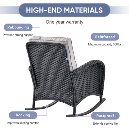 Outdoor Cozy Retreat: 8PC Set with Glider Loveseat, Swivel & Rocking Chairs, Side Tables, Split Fire Pit, NDS Series
