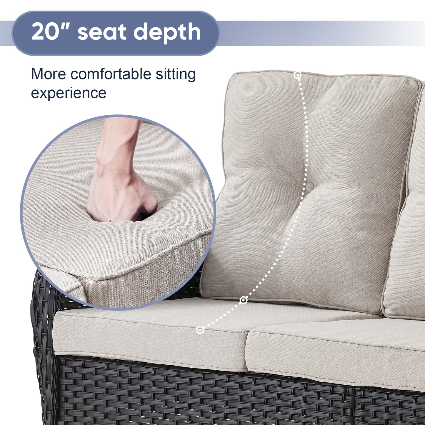 Outdoor Cozy Retreat: 8PC Set with Glider Loveseat, Swivel & Rocking Chairs, Side Tables, Split Fire Pit, NDS Series