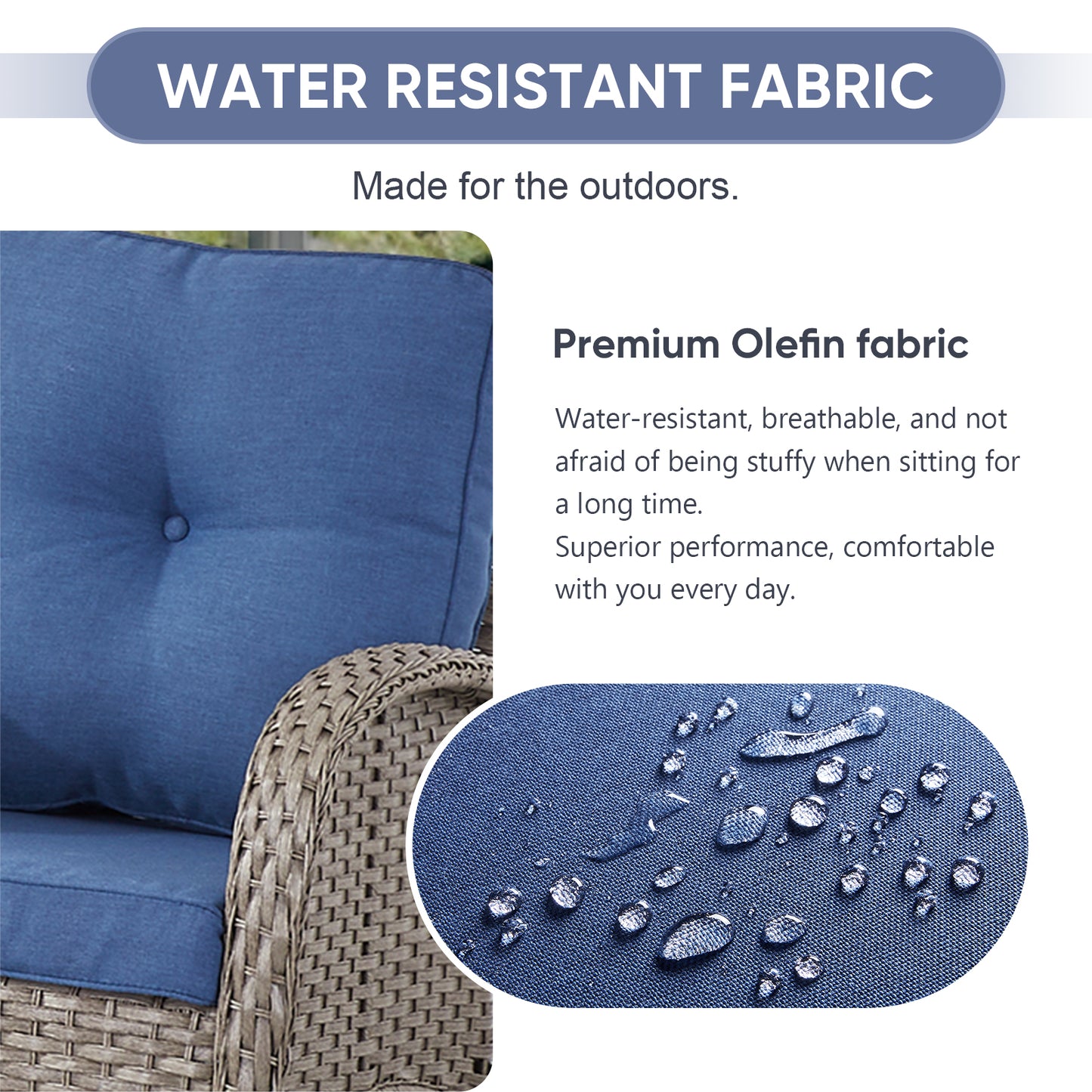 Outdoor Cozy Retreat: 8PC Set with Glider Loveseat, Swivel & Rocking Chairs, Side Tables, Split Fire Pit, NDS Series