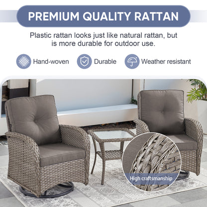 Outdoor Cozy Retreat: 8PC Set with Glider Loveseat, Swivel & Rocking Chairs, Side Tables, Split Fire Pit, NDS Series