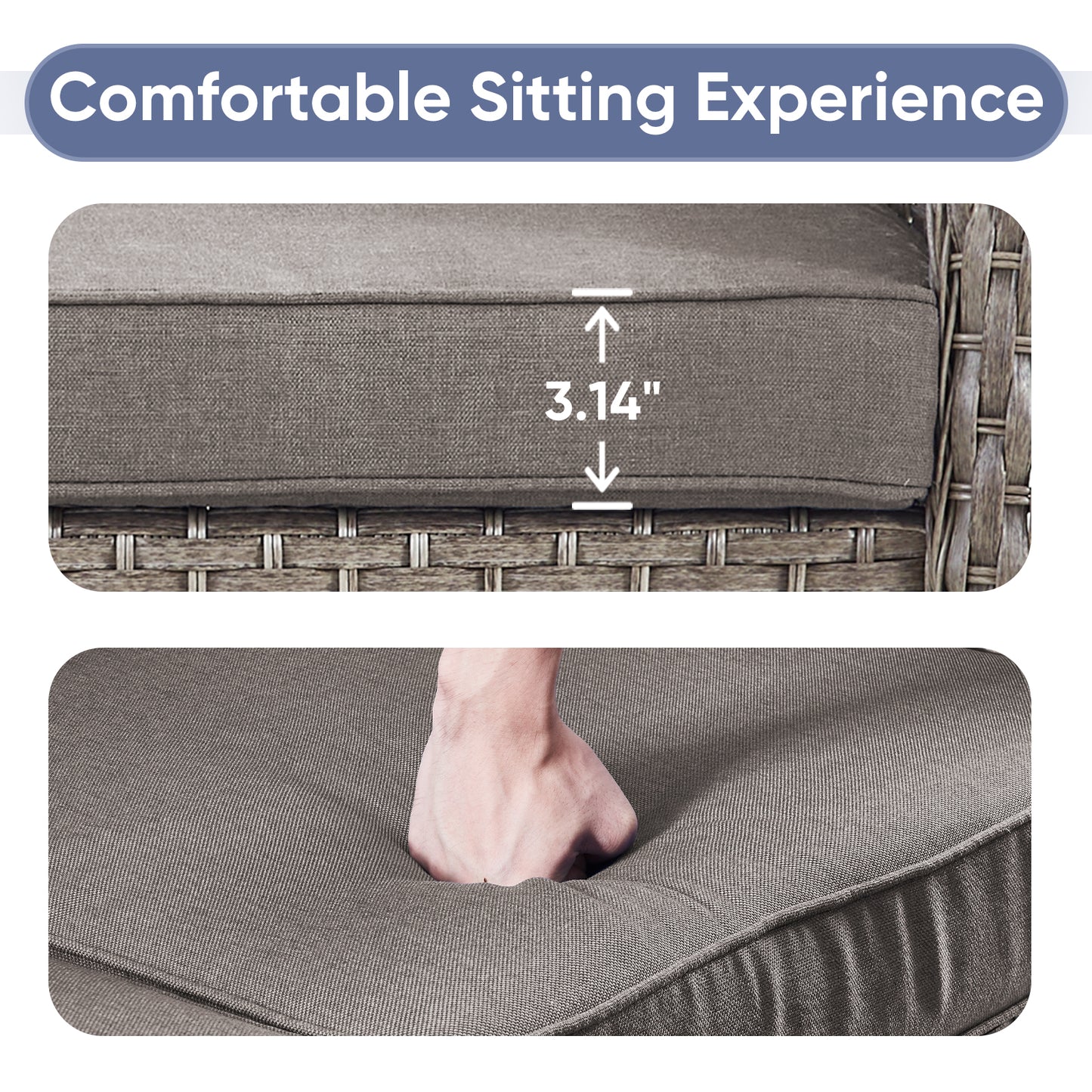 Outdoor Cozy Retreat: 8PC Set with Glider Loveseat, Swivel & Rocking Chairs, Side Tables, Split Fire Pit, NDS Series