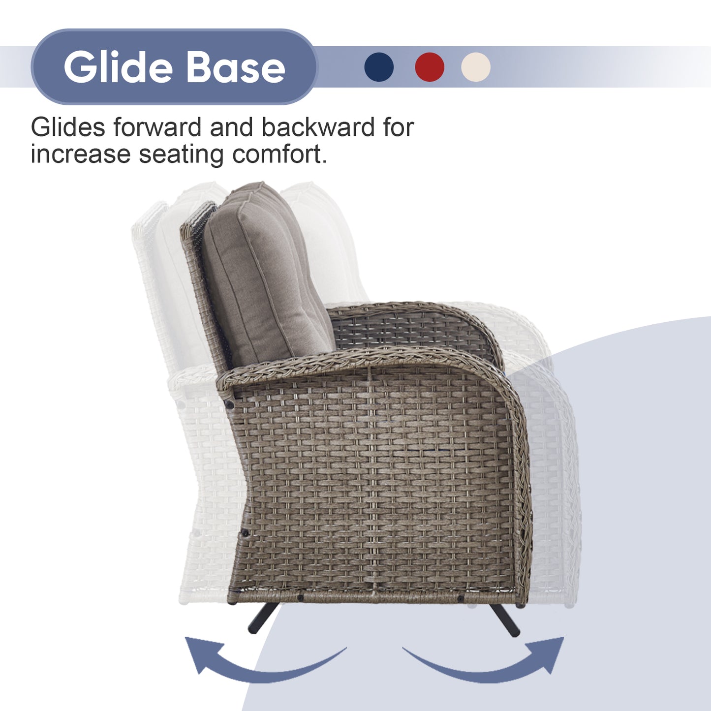 Outdoor Cozy Retreat: 8PC Set with Glider Loveseat, Swivel & Rocking Chairs, Side Tables, Split Fire Pit, NDS Series