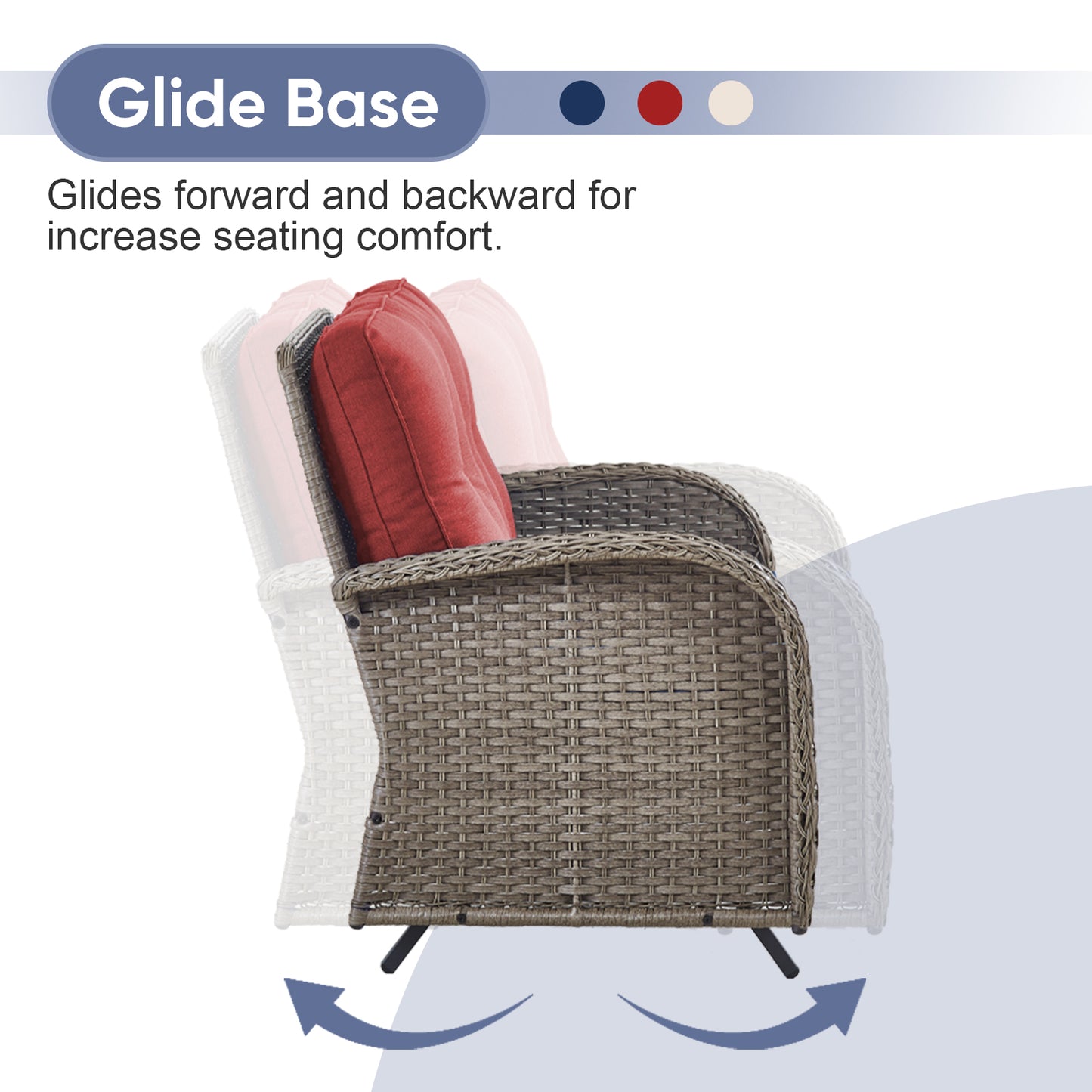 Outdoor Cozy Retreat: 8PC Set with Glider Loveseat, Swivel & Rocking Chairs, Side Tables, Split Fire Pit, NDS Series