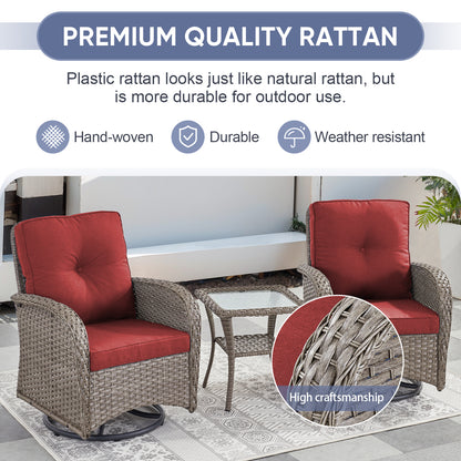 Outdoor Cozy Retreat: 8PC Set with Glider Loveseat, Swivel & Rocking Chairs, Side Tables, Split Fire Pit, NDS Series