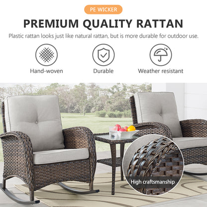 Outdoor Cozy Retreat: 8PC Set with Glider Loveseat, Swivel & Rocking Chairs, Side Tables, Split Fire Pit, NDS Series