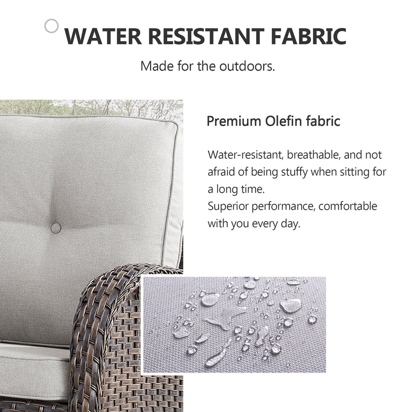 Outdoor Cozy Retreat: 8PC Set with Glider Loveseat, Swivel & Rocking Chairs, Side Tables, Split Fire Pit, NDS Series