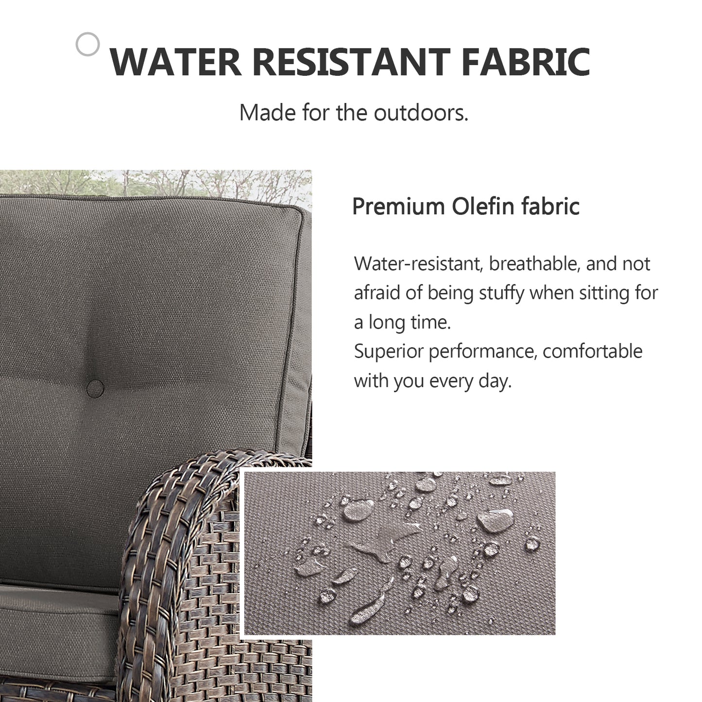 Outdoor Cozy Retreat: 8PC Set with Glider Loveseat, Swivel & Rocking Chairs, Side Tables, Split Fire Pit, NDS Series