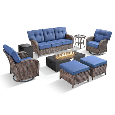 Swivel Glider Chairs Set with Side Table, NDS Series - Belord