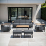 Belord 6-piece patio conversation set with sofa, swivel chairs, and ottomans from the BINGLI Series, outdoor furniture for seating.