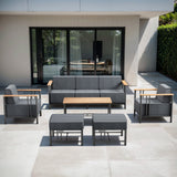 Belord 6-piece patio conversation set with sofa, swivel chairs, and ottomans from the BINGLI Series, outdoor furniture for seating.