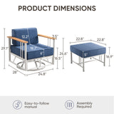 Belord 4-piece patio set with two swivel chairs and two ottomans from the BINGLI Series, perfect for outdoor conversation.