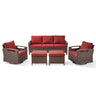 Belord 5-piece patio sofa set with swivel chairs and ottomans from the BBR Series, featuring comfortable outdoor seating.