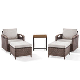 Belord 5-piece patio conversation set with two chairs, two ottomans, and a table, outdoor furniture for relaxing outdoor spaces.