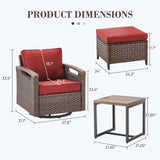 Belord 5-piece patio conversation set with two chairs, two ottomans, and table, part of the BBR Series, outdoor furniture for relaxing.