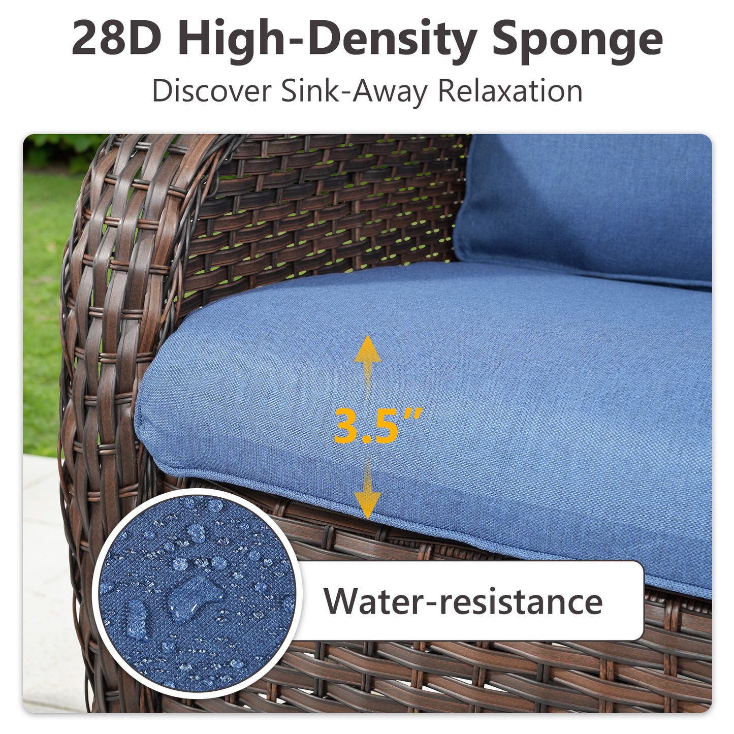 9-Piece Wicker Patio Lounge Set – Sofa, 2 Swivel Rocker Chairs, Coffee Table, 2 Ottomans, 2 Adjustable Chaise Lounges & Side Table, NTC Series