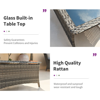 9-Piece Wicker Patio Lounge Set – Sofa, 2 Swivel Rocker Chairs, Coffee Table, 2 Ottomans, 2 Adjustable Chaise Lounges & Side Table, NTC Series