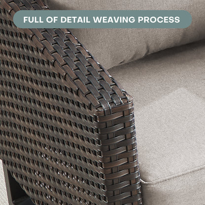 Belord 11-Piece Patio Conversation Set with Fire Pit Table – Outdoor Sectional with Left & Right Corner Sofa, Swivel Chair, Accent Chair, Storage Box & Side Table, GRS Series