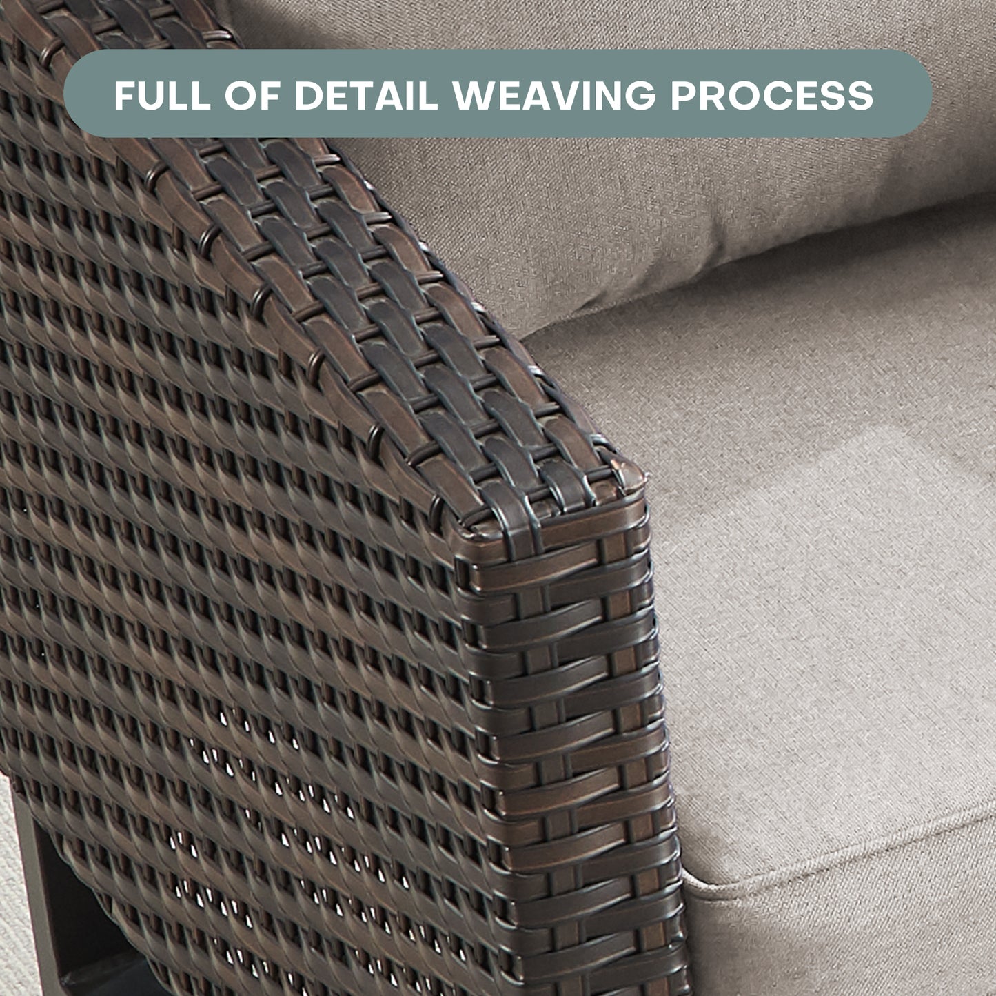 Patio Conversation Set with Fire Pit Table – Outdoor Sectional Set with Storage Box, Ottoman & Side Table, GRS Series