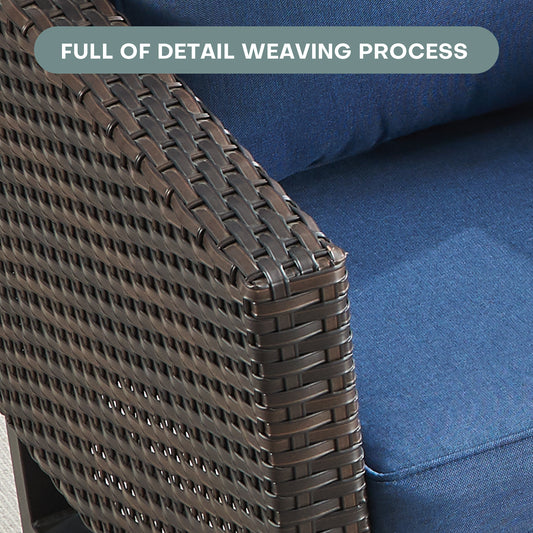 10-Piece Wicker Patio Furniture Set with 41" Fire Pit Table, 55,000 BTU – Outdoor Conversation Set with Corner Sofa, Ottomans & Side Table, GRS Series