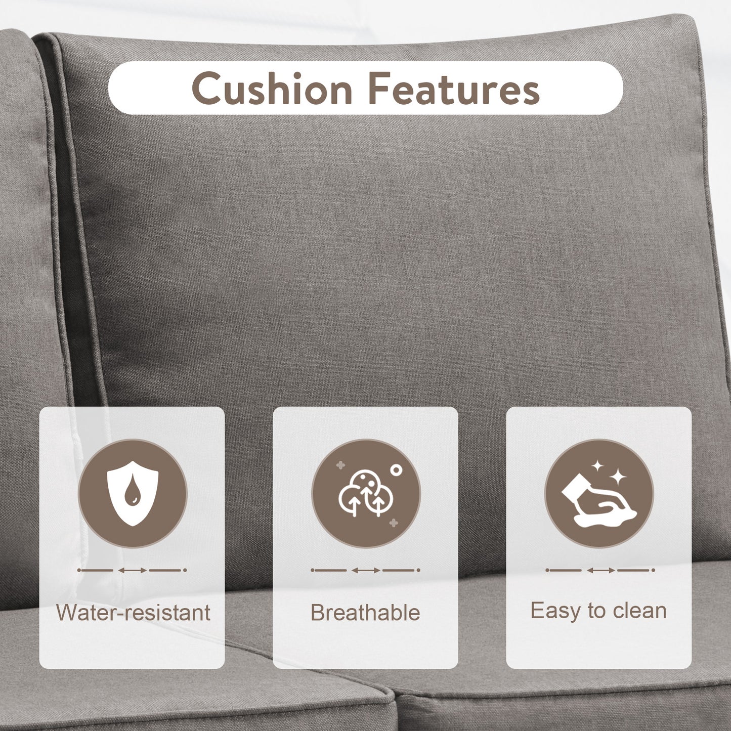 Patio Conversation Set with Fire Pit Table – Outdoor Sectional Set with Storage Box, Ottoman & Side Table, GRS Series