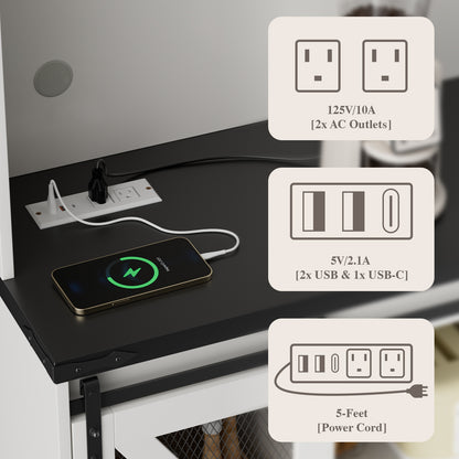 Save 50% - 70.87" Freestanding Kitchen Pantry Cabinet with LED Lights, Power Outlet & Barn Doors, Oak Hutch with Microwave Stand