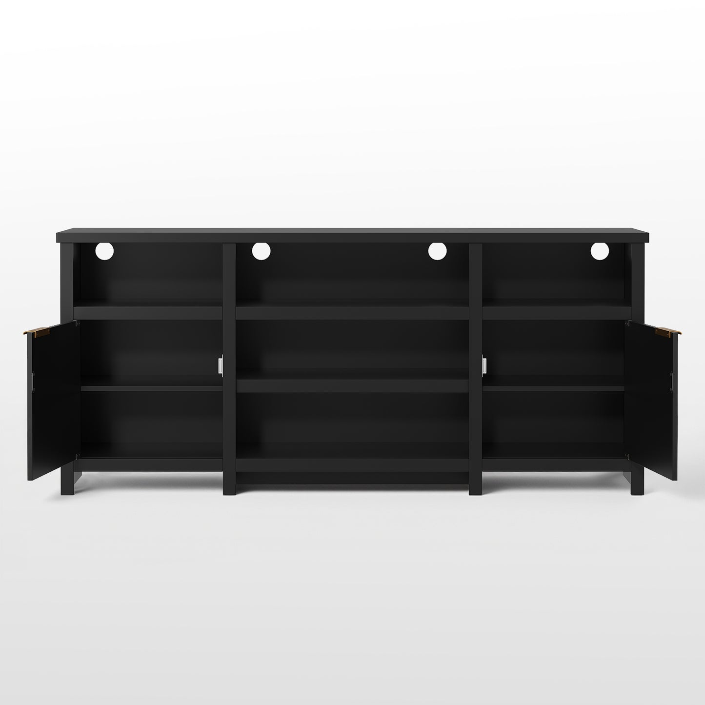 Save 50% - Farmhouse Modern TV Stand for 75 Inch TVs, Mid Century Style Media Console with LED Lights