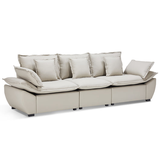 Save 50% - 114" Modular L-Shaped Sectional Sofa, Comfy Deep Seat Sleeper Sofa Bed, Cloud Couch with Thickened Sponge & Removable Covers