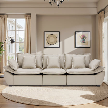 Save 50% - 114" Modular L-Shaped Sectional Sofa, Comfy Deep Seat Sleeper Sofa Bed, Cloud Couch with Thickened Sponge & Removable Covers