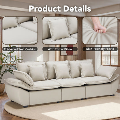 Save 50% - 114" Modular L-Shaped Sectional Sofa, Comfy Deep Seat Sleeper Sofa Bed, Cloud Couch with Thickened Sponge & Removable Covers