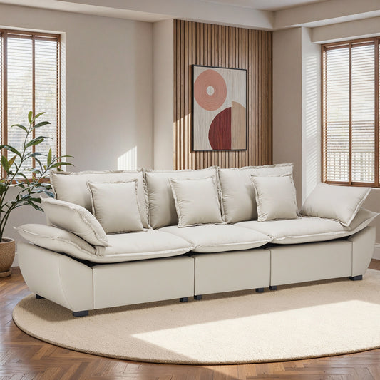 Save 50% - 114" Modular L-Shaped Sectional Sofa, Comfy Deep Seat Sleeper Sofa Bed, Cloud Couch with Thickened Sponge & Removable Covers