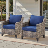 Belord 2-piece patio chairs set with all-weather wicker and thick cushions, ideal for outdoor relaxation.