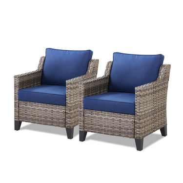Belord 2-piece patio chairs set with all-weather wicker and thick cushions, perfect for outdoor relaxation.