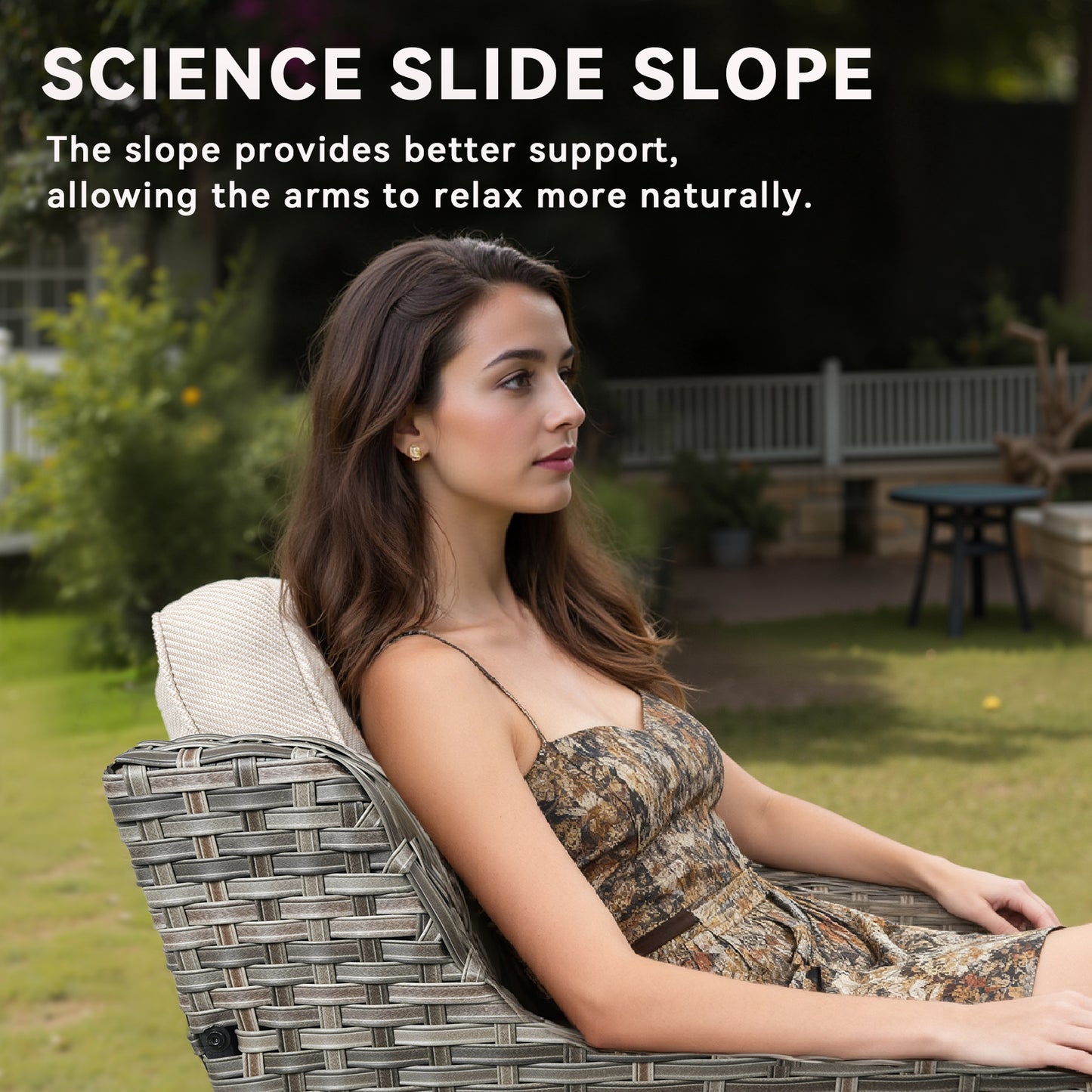 5-Piece Set: 4 Swivel Chairs with Fire Pit Table, FG Series