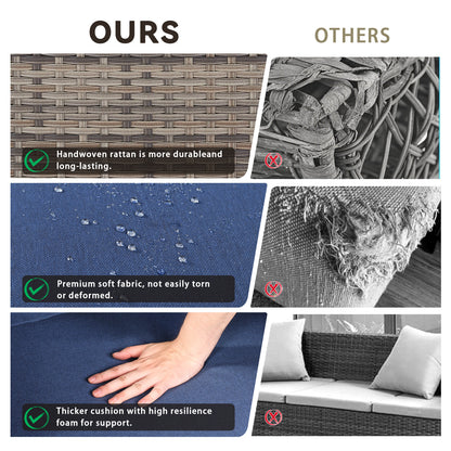 FG Series: 4-Piece Set of High-Back Swivel Rocker Chairs — PE Wicker with Padded Cushions, FG Series