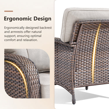Premium Outdoor Patio Chairs (Set of 2) – Wide T-Back Design & 5" Thick Cushions, T Series - Belord